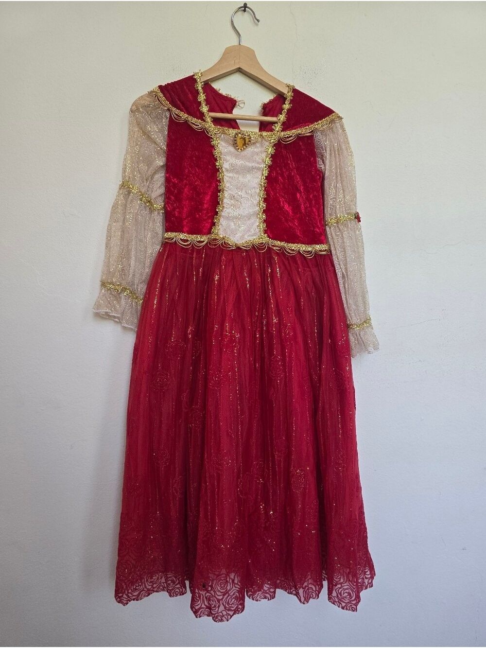 Walt Disney World Deluxe Belle Princess Costume Dress Girls L 10-12 - Picture 4 of 17